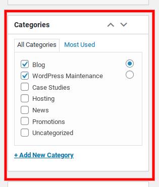 Adding a category in WordPress