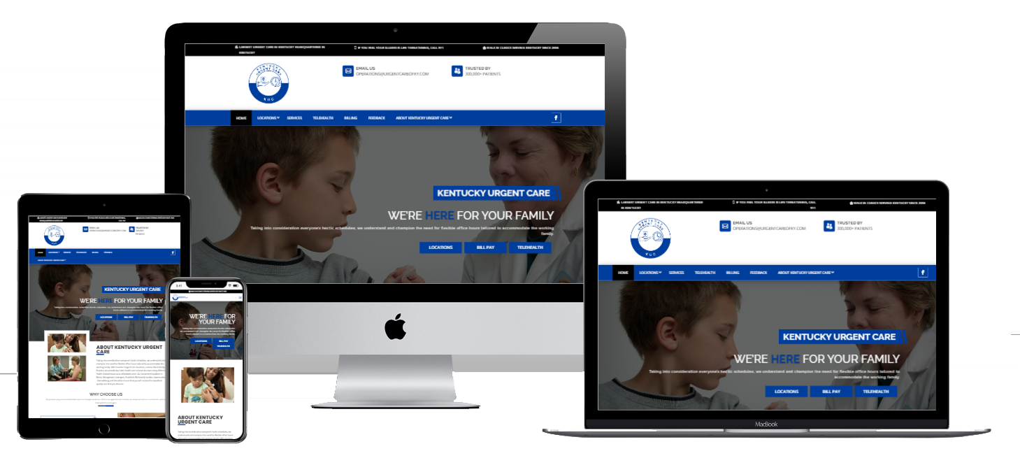 Mockup of Urgent Care of Kentucky website